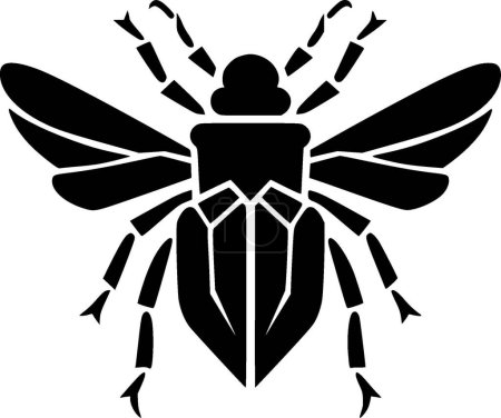 Beetle - minimalist and simple silhouette - vector illustration
