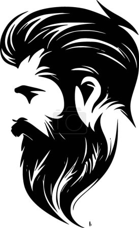 Barbe - illustration vectorielle en noir et blanc
