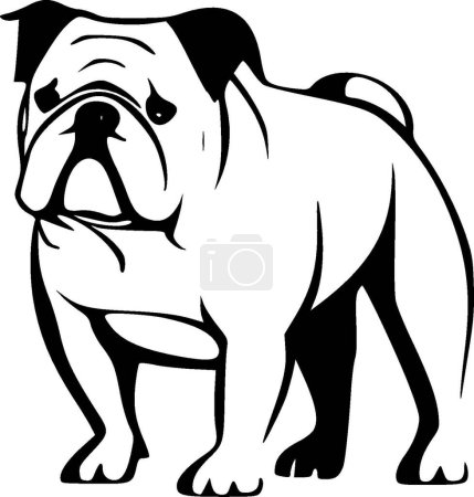Illustration for Bulldog - black and white isolated icon - vector illustration - Royalty Free Image