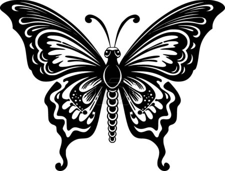 Papillon - logo minimaliste et plat - illustration vectorielle