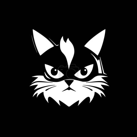 Cat - minimalist and flat logo - vector illustration