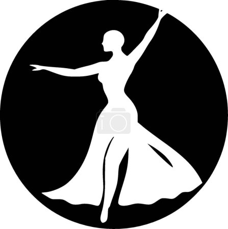 Dance - minimalist and flat logo - vector illustration