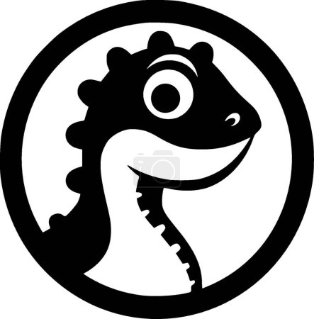 Dinosaur - minimalist and flat logo - vector illustration