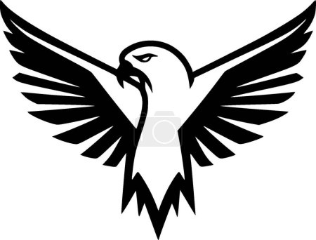 Eagle - black and white vector illustration