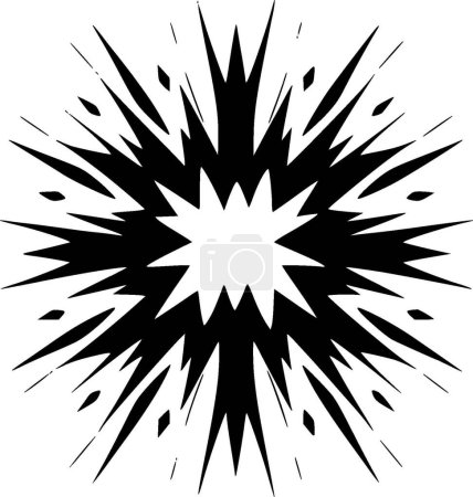 Explosion - Isoliertes Schwarz-Weiß-Symbol - Vektorillustration