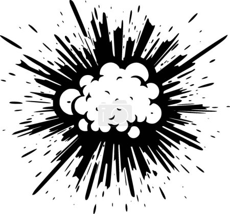 Explosión - silueta minimalista y simple - ilustración vectorial