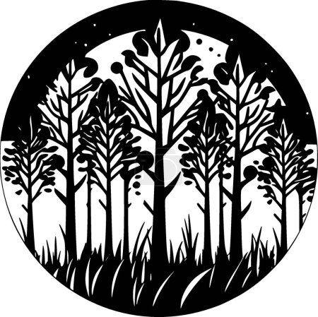 Forest - minimalist and simple silhouette - vector illustration