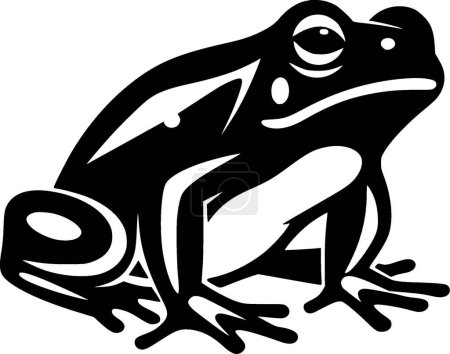 Grenouille - icône isolée en noir et blanc - illustration vectorielle