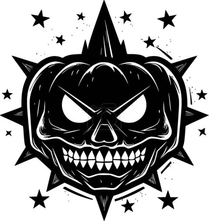 Halloween - icono aislado en blanco y negro - ilustración vectorial