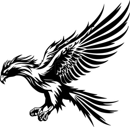 Hippogriff - minimalist and simple silhouette - vector illustration