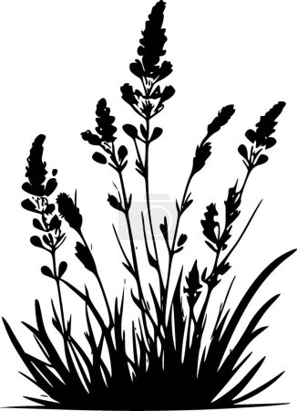 Lavendel - schwarz-weißes Icon - Vektorillustration