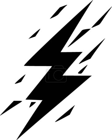 Lightning - black and white vector illustration