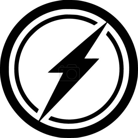 Lightning - minimalist and flat logo - vector illustration