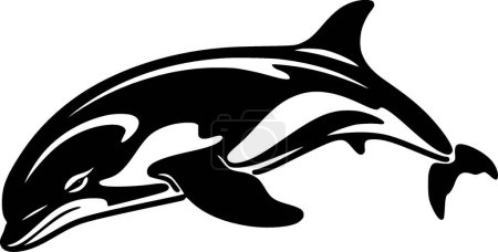 Orca - schwarz-weißes Icon - Vektorillustration