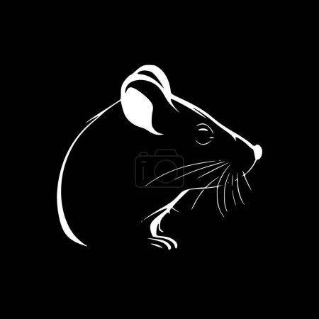 Ratte - schwarz-weißes Icon - Vektorillustration