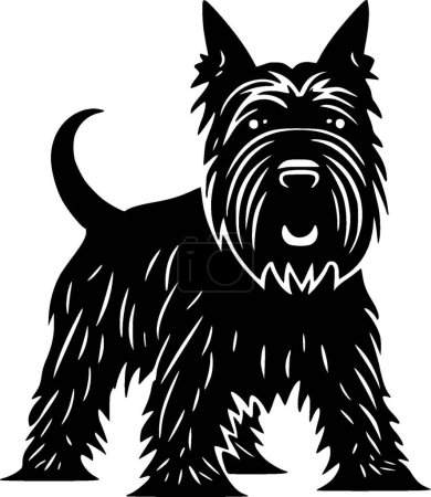 terrier escocés - silueta minimalista y simple - ilustración vectorial