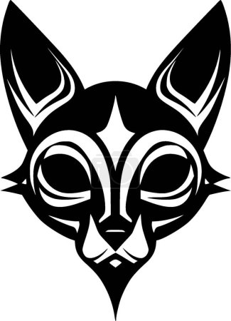 Siamese - black and white isolated icon - vector illustration