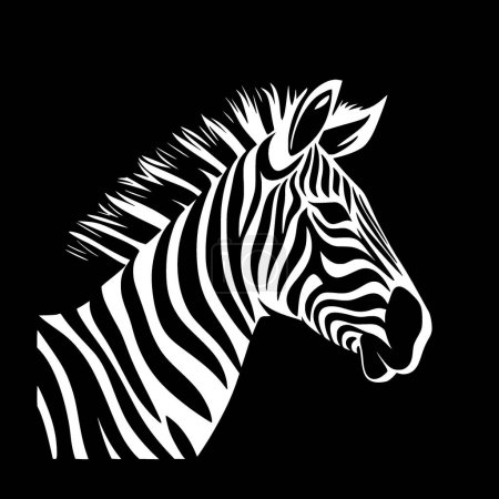 Ilustración de Zebra - logo minimalista y plano - ilustración vectorial - Imagen libre de derechos
