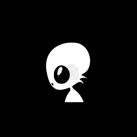Alien - logo minimalista y plano - ilustración vectorial