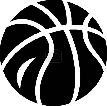Baloncesto - ilustración vectorial en blanco y negro