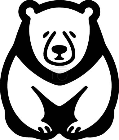 Téléchargez les illustrations : Ours - icône isolée en noir et blanc - illustration vectorielle - en licence libre de droit
