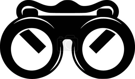 Binoculars - black and white isolated icon - vector illustration