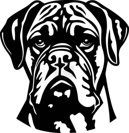 Illustration for Boxer - minimalist and flat logo - vector illustration - Royalty Free Image