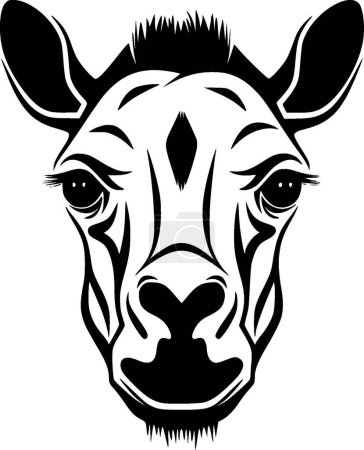 Camel - black and white isolated icon - vector illustration