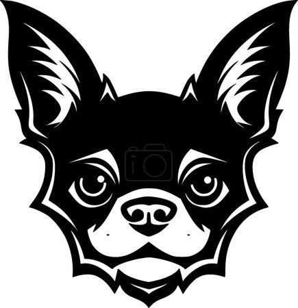 Chihuahua - black and white isolated icon - vector illustration