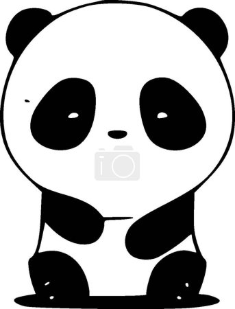 Cute animal - black and white vector illustration