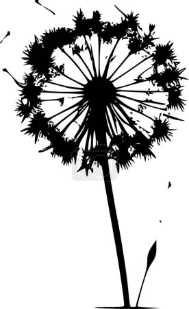 Dandelion - minimalist and simple silhouette - vector illustration