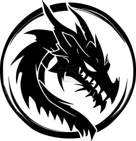 Dragons - logo minimaliste et plat - illustration vectorielle