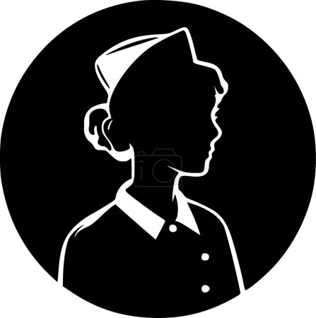 Nurse - minimalist and flat logo - vector illustration