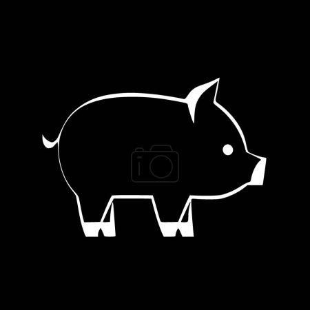 Cochon - logo plat et minimaliste - illustration vectorielle
