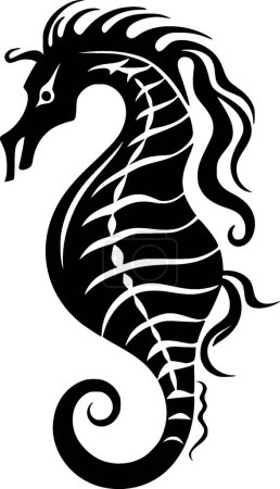 Seahorse - minimalist and simple silhouette - vector illustration