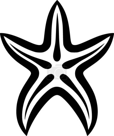 Starfish - minimalist and simple silhouette - vector illustration