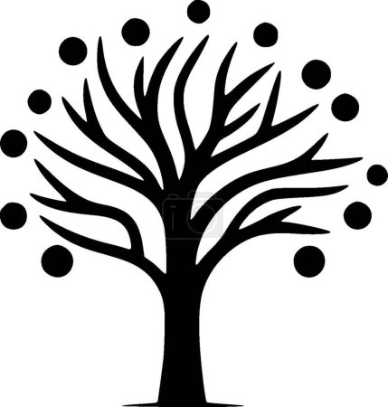 Tree - minimalist and flat logo - vector illustration