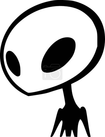 Ilustración de Alien - logo minimalista y plano - ilustración vectorial - Imagen libre de derechos