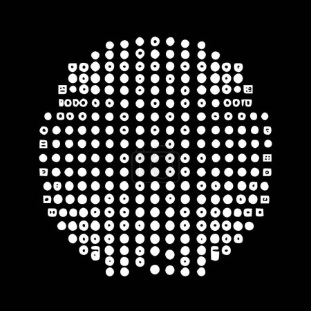 Binary code - minimalist and flat logo - vector illustration