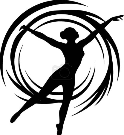 Danse - illustration vectorielle en noir et blanc