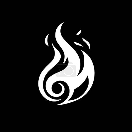 Fire - black and white isolated icon - vector illustration