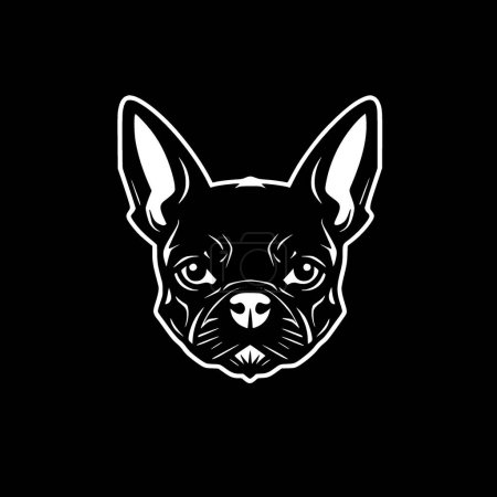 Illustration for French bulldog - minimalist and flat logo - vector illustration - Royalty Free Image