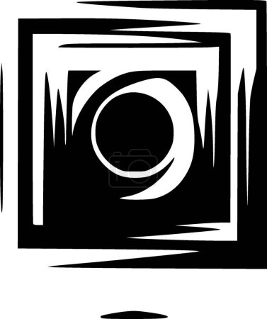 Geometric - black and white vector illustration