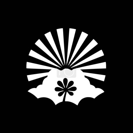Japon - icône isolée en noir et blanc - illustration vectorielle