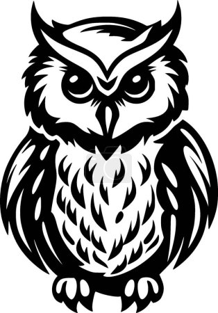 Owl baby - minimalist and simple silhouette - vector illustration