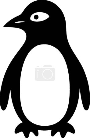 Pingüino - silueta minimalista y simple - ilustración vectorial