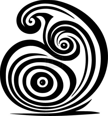 Tourbillons - icône isolée en noir et blanc - illustration vectorielle