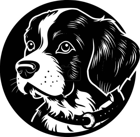 Téléchargez les illustrations : Terrier - illustration vectorielle en noir et blanc - en licence libre de droit