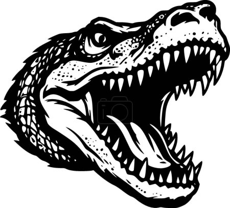 Téléchargez les illustrations : Alligator - silhouette minimaliste et simple - illustration vectorielle - en licence libre de droit