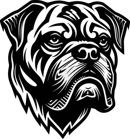Illustration for Bulldog - minimalist and flat logo - vector illustration - Royalty Free Image